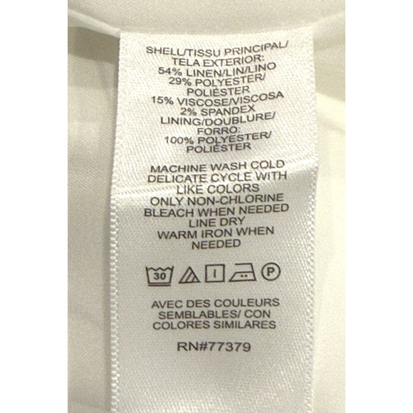 NWT ANN TAYLOR WHITE PETITE ONE BUTTON LINEN BLEND BLAZER JACKET SZ 8P - Picture 7 of 7